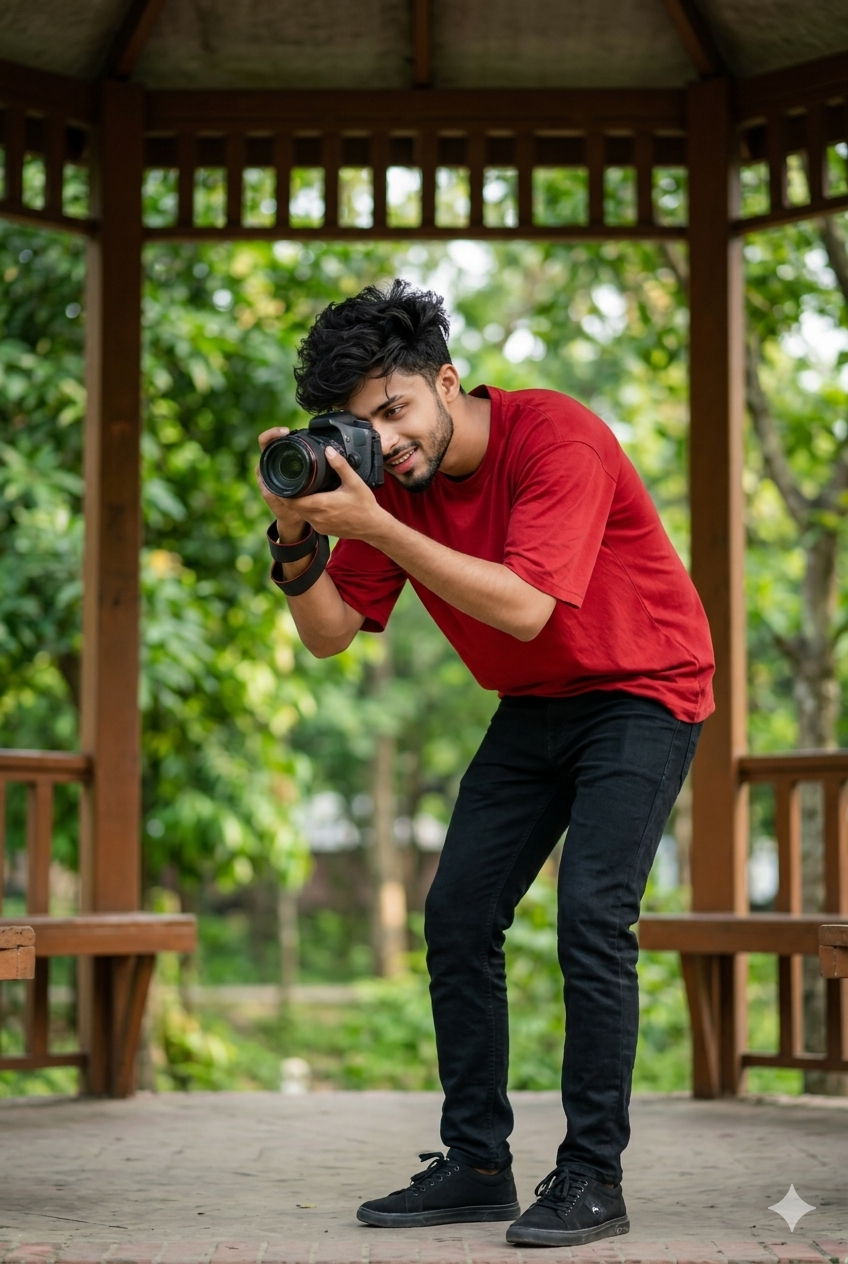 Viral DSLR Gazebo Prompt — Cinematic Photographer Portrait AI Edit 8K, prompt 1