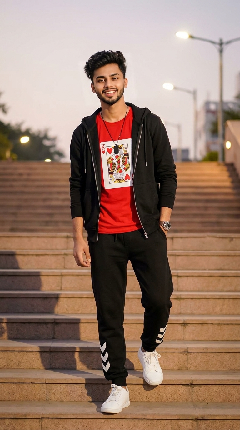 Viral King Outfit Prompt — Stylish Hoodie Boy Cinematic AI Portrait