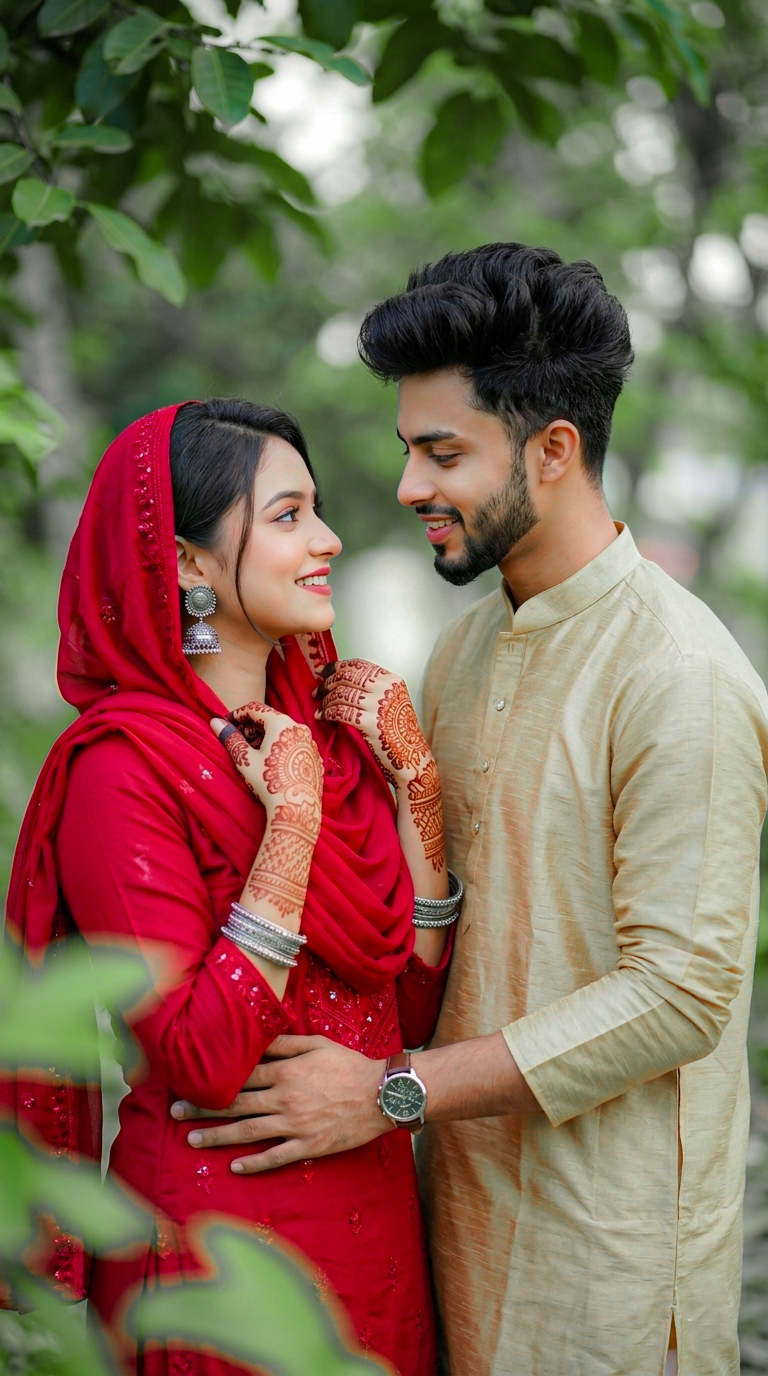 Viral Romantic Couple Prompt — Golden Kurta Love Portrait Cinematic AI Edit