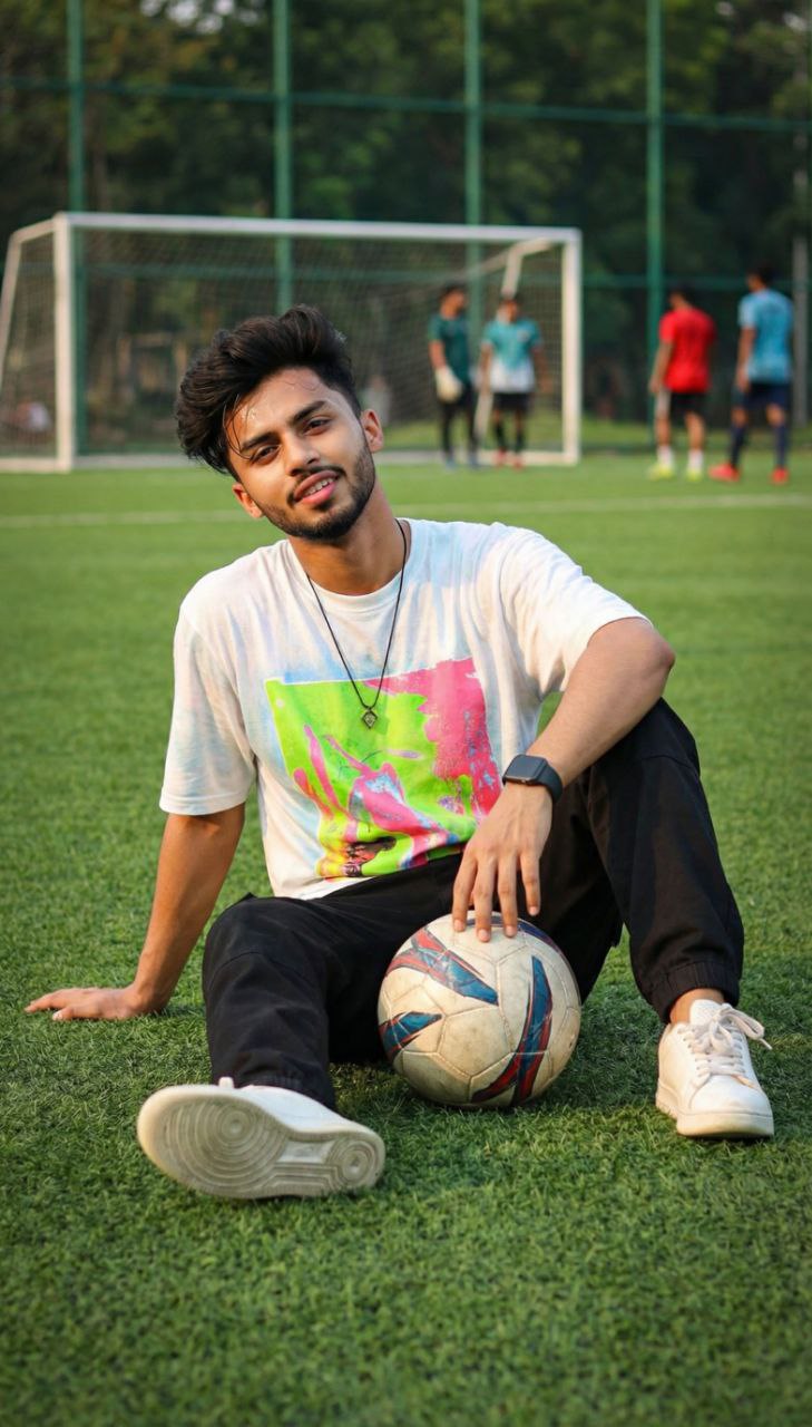 Football Field Boy AI Image Prompt | Ultra Realistic Soccer Portrait Photography Prompt 4K