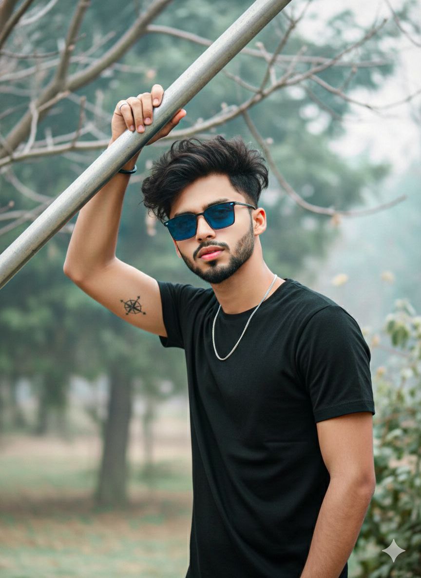 Stylish Boy with Blue Sunglasses AI Image Prompt | Ultra Realistic Winter Cinematic Portrait 8K