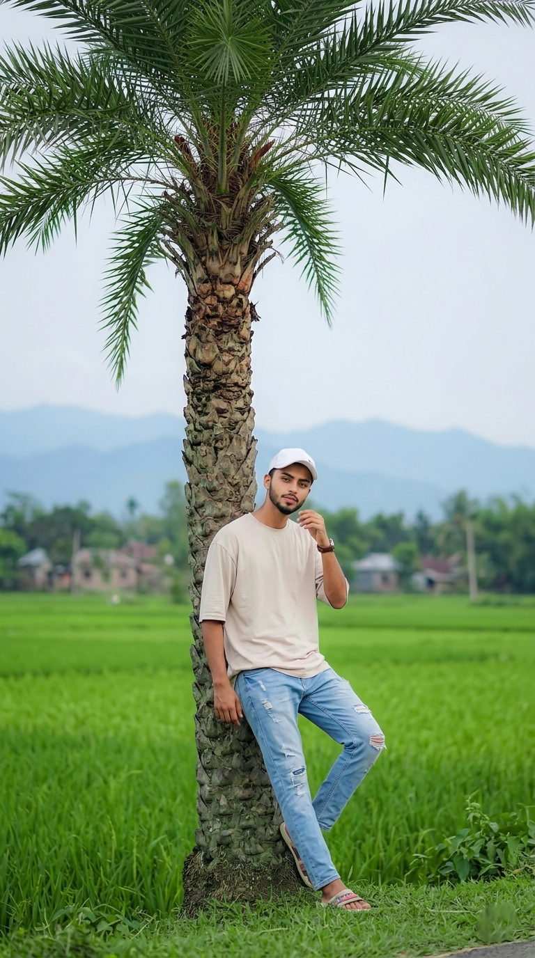 Date Palm Tree Village Boy AI Image Prompt | Ultra Realistic Rural Countryside Portrait Photography 4K aipromtgallery