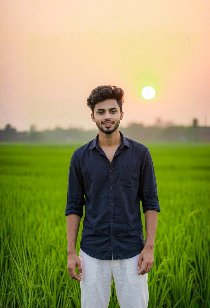 Bangladeshi Man in Paddy Field