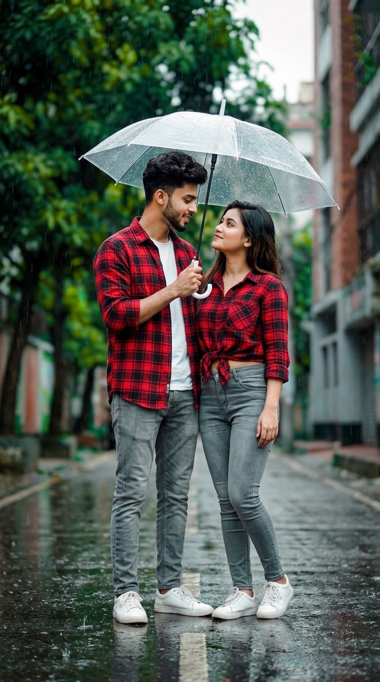 Rainy Day Indian Couple