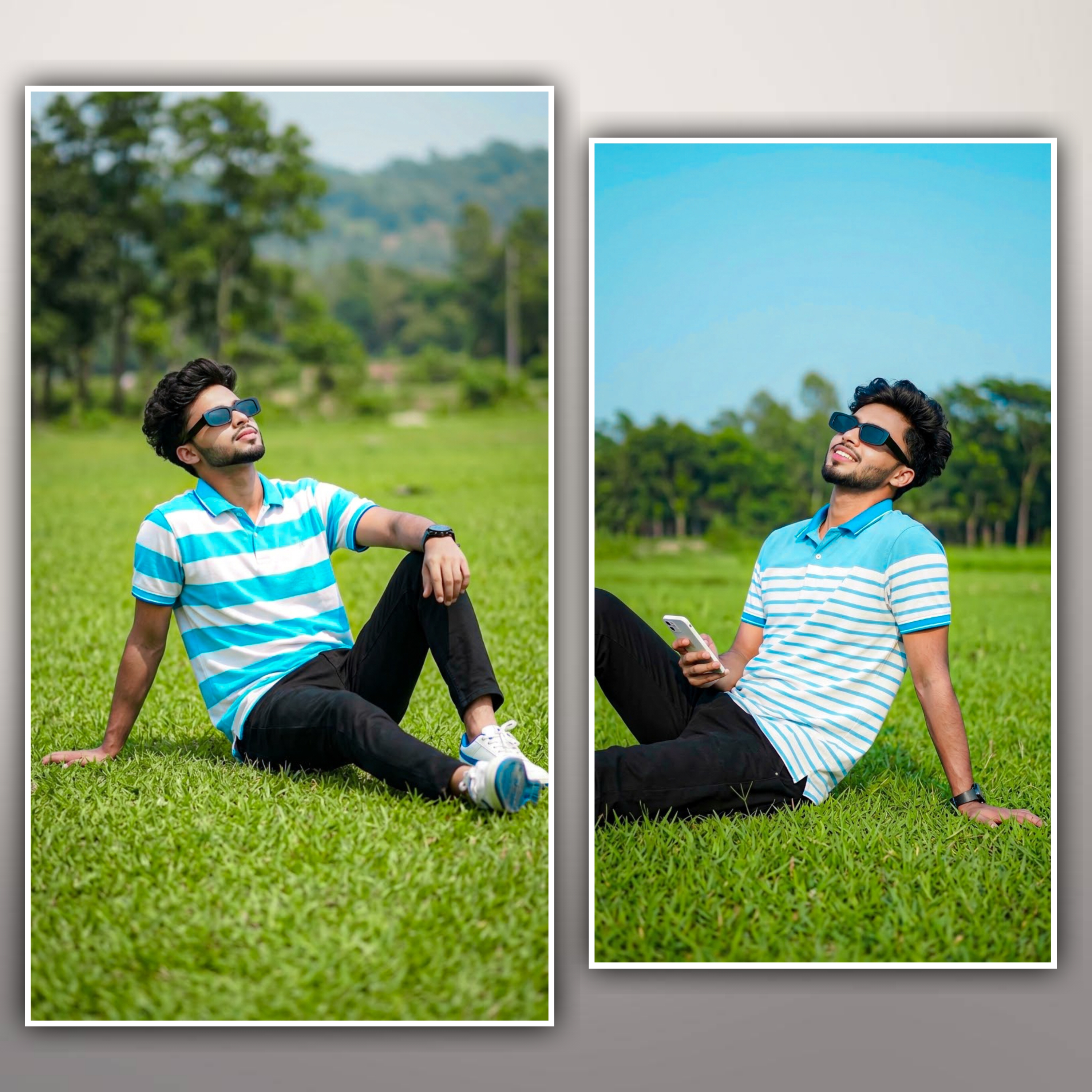 Relaxed Man in Polo T-Shirt