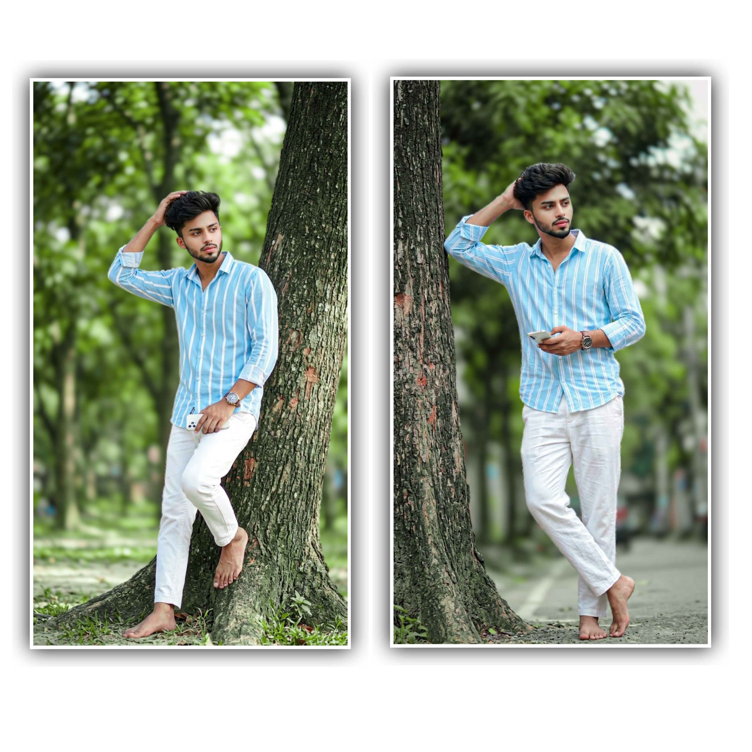 Calm Boy by Tree